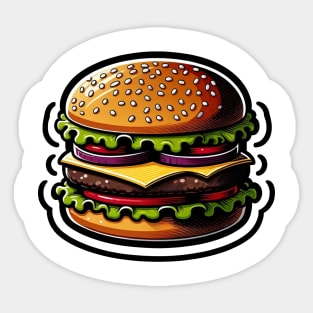 delicious hamburger design Sticker